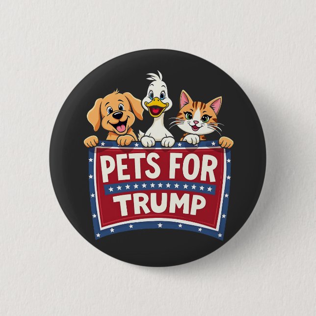 Pets For Trump Cats Maga Dogs Election 6 Cm Round Badge (Front)