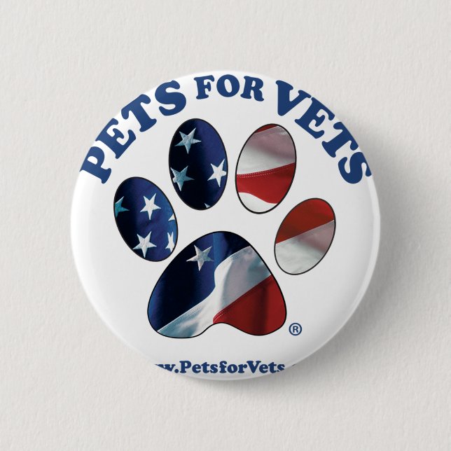 Pets for Vets 6 Cm Round Badge (Front)