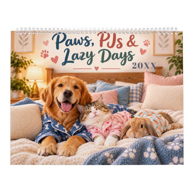 Pets in Cosy Pyjamas Calendar (Cover)