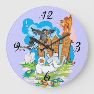 Pets in the Alley Wall Clock