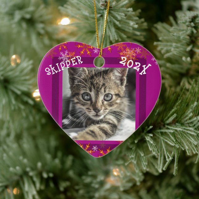 Pets Keepsake Photo Heart Christmas Ceramic Tree Decoration (Tree)
