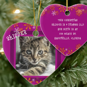 Pets Keepsake Photo Heart Christmas Ceramic Tree Decoration