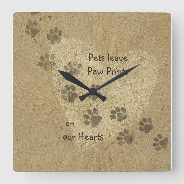 Pets leave Paw Prints on our Hearts Clock (Front)