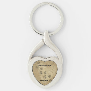 Pets leave Paw Prints on our Hearts Key Ring