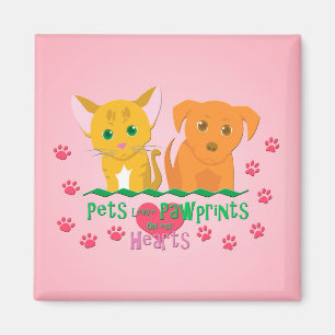 Pets Leave Pawprints on our Hearts Magnet