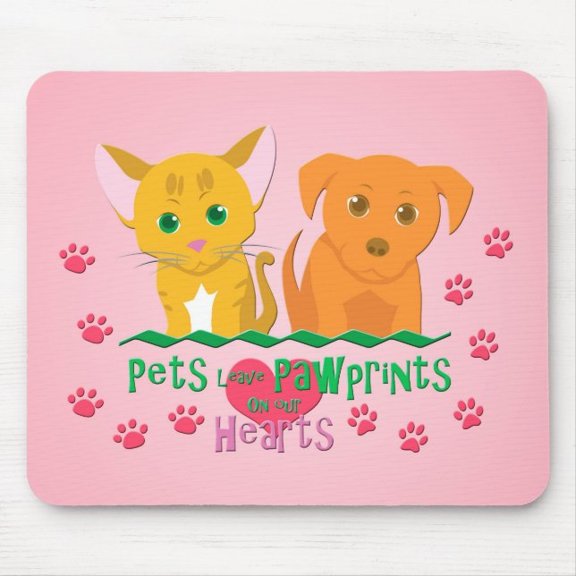 Pets Leave Pawprints on our Hearts Mouse Mat (Front)