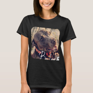 Pets Modern Simple Cool Nge Name And Photo  T-Shirt