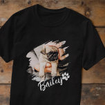 Pet's Modern Simple Cool Typography Name and Photo T-Shirt<br><div class="desc">This simple and modern design is composed of modern simple playful script typography. Add custom pet photo.</div>