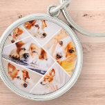 Pets Modern Simple Custom 6 Images Collage Photo Key Ring<br><div class="desc">This simple and modern design is composed of sans serif typography. Add custom pet photo.</div>