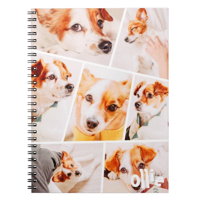 Pets Modern Simple Custom 7 Images Collage Photo Notebook (Front)