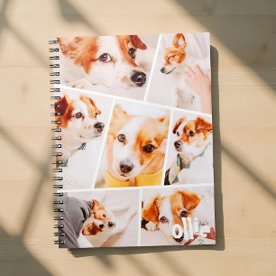 Pets Modern Simple Custom 7 Images Collage Photo Notebook