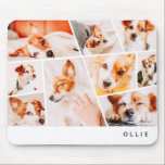 Pets Modern Simple Custom 9 Photos Collage Mouse Mat<br><div class="desc">Add nine (9) custom photos of your pet and pet's name. Add your photos and if needed,  unmask the group of photo and frame,  adjust the image against the frame,  then click mask.</div>