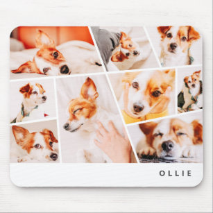 Pets Modern Simple Custom 9 Photos Collage Mouse Mat