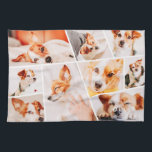 Pets Modern Simple Custom 9 Photos Collage Tea Towel<br><div class="desc">Add nine (9) custom photos of your pet and pet's name. Add your photos and if needed,  unmask the group of photo and frame,  adjust the image against the frame,  then click mask.</div>