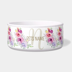 Pets Monogram Colourful Pink Peach Floral Elegant