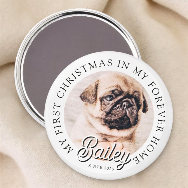 Pet's My First Christmas In Forever Home Modern Magnet (Creator Uploaded)