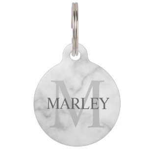 Pet's Name and Monogram with Owner's Contact Info Pet Tag