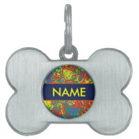 Pet's Name Colourful Blue Yellow Red Green Hot Mes