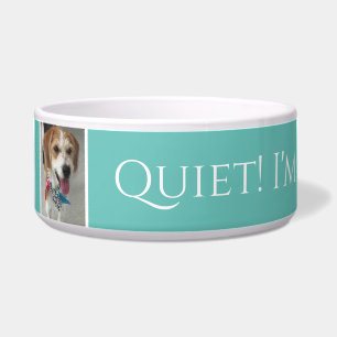 Pet's Name/Photo Quiet! I'm Eating! Funny Lt. Teal