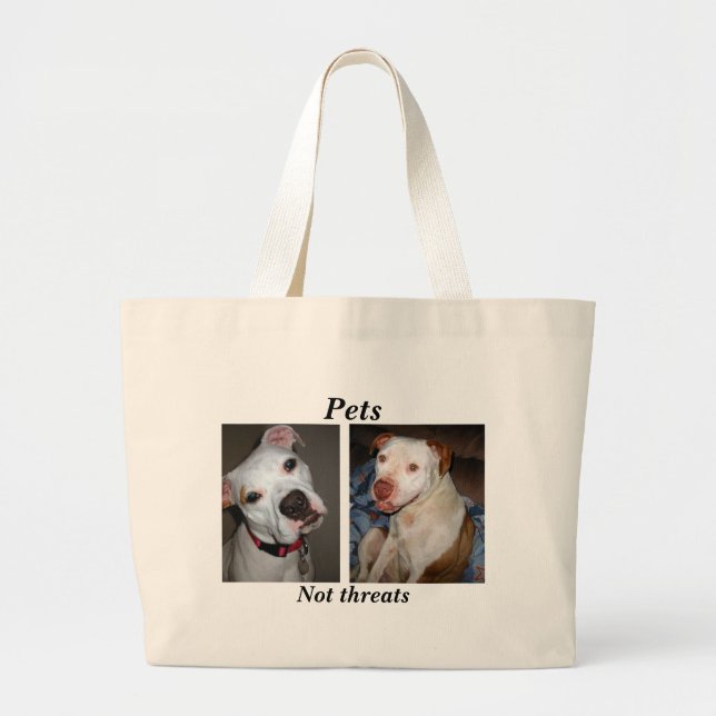 Pets, Not threats tote bag (Front)