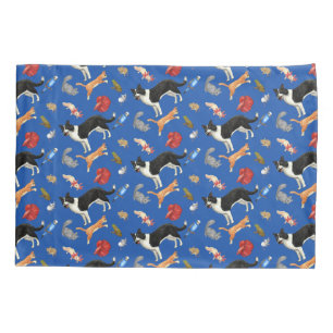 Pets on Parade Pillow Case (on Blue) 