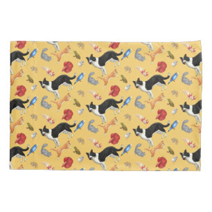 Pets on Parade Pillow Case (on Yellow)