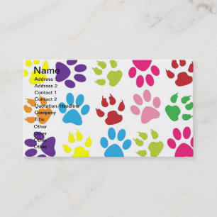 Pets paw print pattern business card
