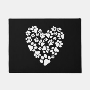 Pets' Paw Prints Heart Doormat