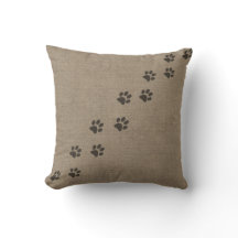 Pets Pawprints on Burlap Effect Design