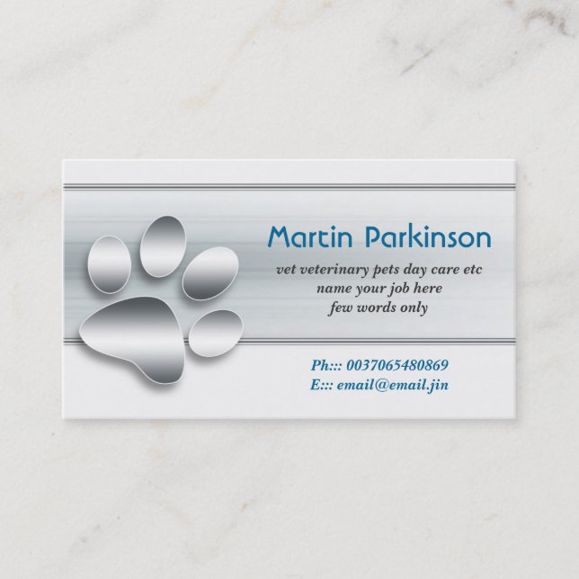 pets pet care business card (Front)