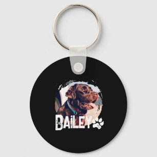 Pets Simple Modern Cool Nge Name And Photo  Key Ring