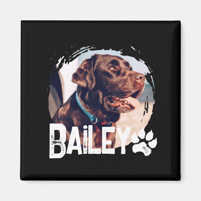 Pets Simple Modern Cool Nge Name And Photo  Magnet (Front)