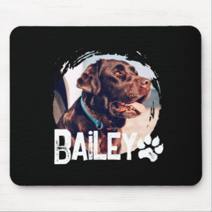Pets Simple Modern Cool Nge Name And Photo  Mouse Mat