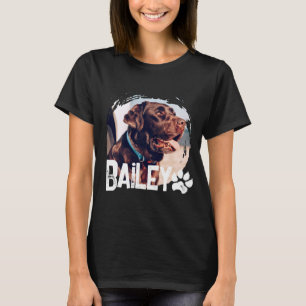 Pets Simple Modern Cool Nge Name And Photo T-Shirt