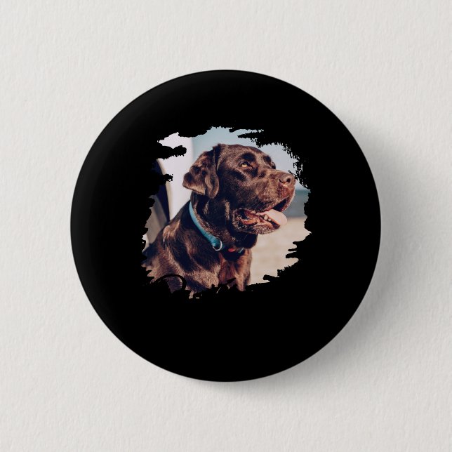 Pets Simple Modern Cool Tygraphy Name And Photo  6 Cm Round Badge (Front)