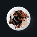 Pet's Simple Modern Cool Typography Name and Photo 3 Cm Round Badge<br><div class="desc">This simple and modern design is composed of modern simple playful script typography. Add custom pet photo.</div>