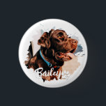 Pet's Simple Modern Cool Typography Name and Photo 3 Cm Round Badge<br><div class="desc">This simple and modern design is composed of modern simple playful script typography. Add custom pet photo.</div>