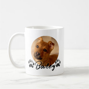 Pet's Simple Modern Cool Typography Name and Photo Coffee Mug
