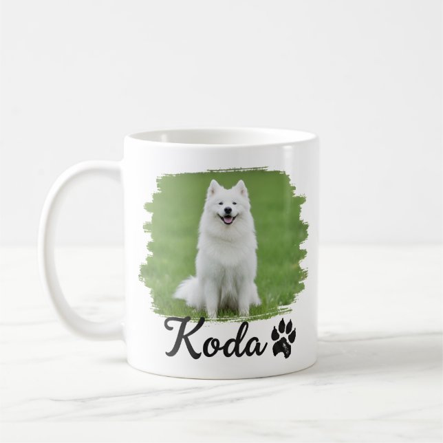 Pet's Simple Modern Cool Typography Name and Photo Coffee Mug (Left)