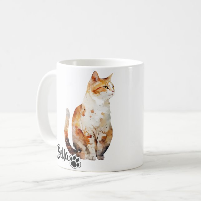 Pet's Simple Modern Cool Typography Name and Photo Coffee Mug (Front Left)