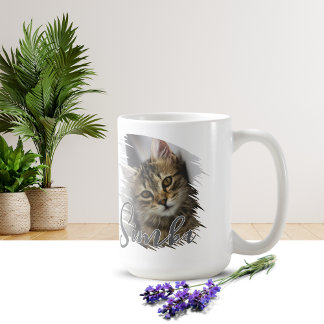 Pet's Simple Modern Cool Typography Name and Photo Coffee Mug