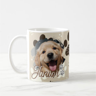 Pet's Simple Modern Cool Typography Name and Photo Coffee Mug