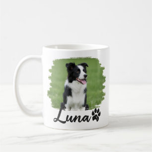Pet's Simple Modern Cool Typography Name and Photo Coffee Mug