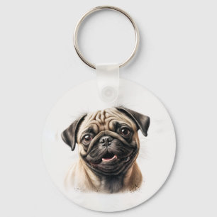 Pet's Simple Modern Cool Typography Name and Photo Key Ring
