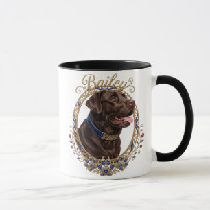 Pet's Simple Modern Cool Typography Name and Photo Mug