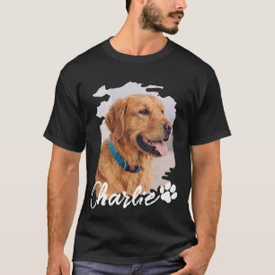 Pet's Simple Modern Cool Typography Name and Photo T-Shirt