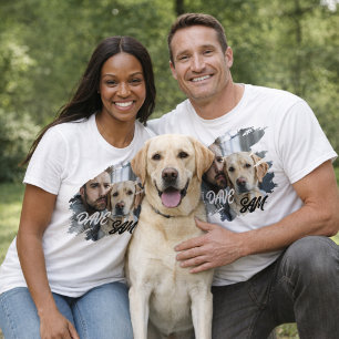 Pet's Simple Modern Cool Typography Name and Photo T-Shirt