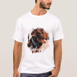 Pet's Simple Modern Cool Typography Name and Photo T-Shirt<br><div class="desc">This simple and modern design is composed of modern simple playful script typography. Add custom pet photo.</div>