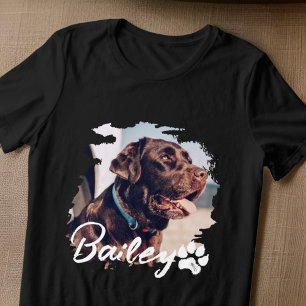 Pet's Simple Modern Cool Typography Name and Photo Tri-Blend Shirt
