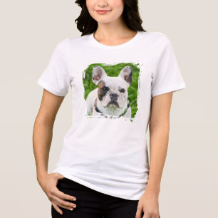 Pet's Simple Modern Cool Typography Name and Photo Tri-Blend Shirt
